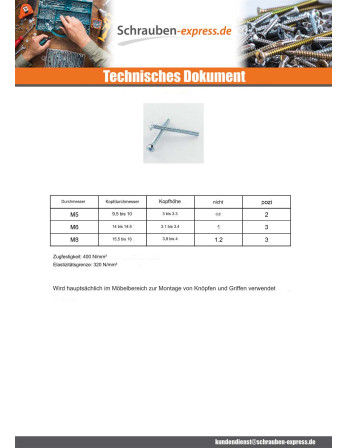 1 x Metallschrauben Kopf Flachkopf Large Pozi...