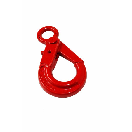 1 x Augenhaken mit Verriegelung Grad 80 10 mm roter Stahl