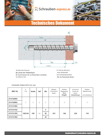 1 x Betonschraube Sechskantkopf Kreuzschlitz...