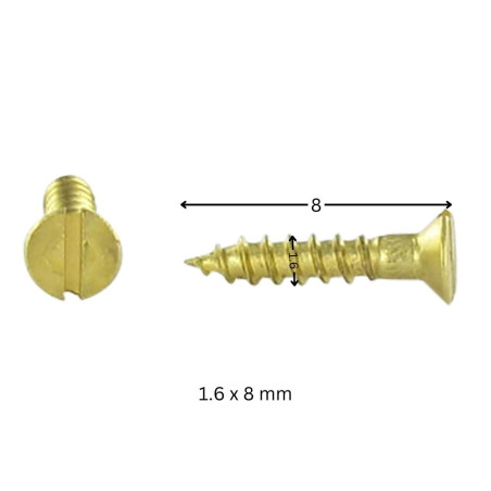 1 x Holzschraube Messing Senkkopfschraube Gespalten 1,6 x 8 Mikroschrauben