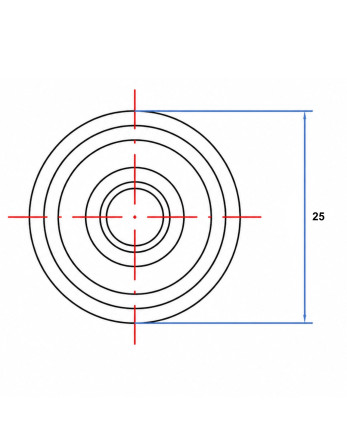 1 x Flache Rosette 25 Verzinkt
