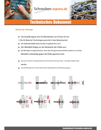 1 x Dübel Metallisch Fischer DUOHM 4X55 TX
