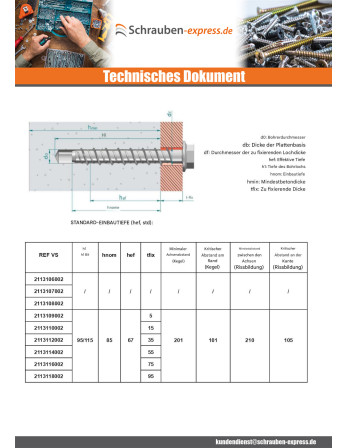 1 x Betonschraube Sechskantkopf Kreuzschlitz...