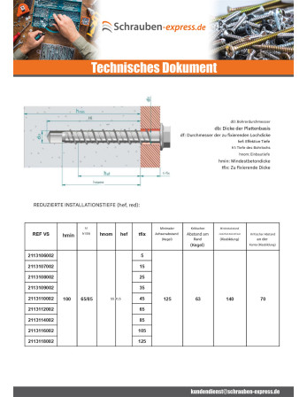 1 x Betonschraube Sechskantkopf Kreuzschlitz...