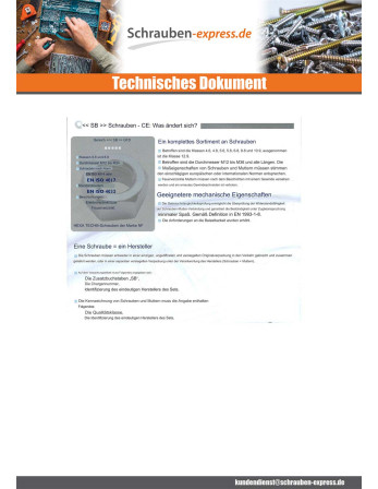 50 x Kopfschraube (mit Mutter) Sechskantkopf...