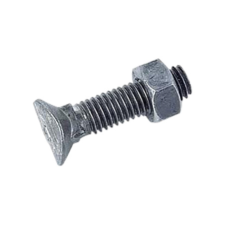 1 x Kopfschraube (mit Mutter) Ovalkopf Flachrund M12x60 gewinde 175 Klasse 8.8 Verzinkt