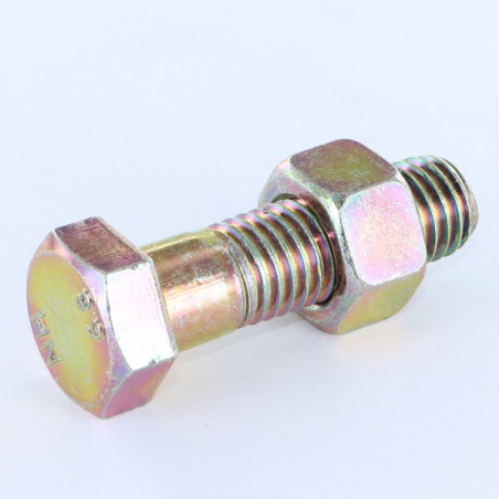 1 x Kopfschraube (mit Mutter) Sechskantkopf M12x20 Dichromat