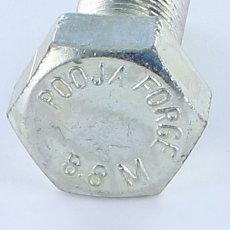 1 x Metallschrauben Sechskantkopf M20X50 Gesamtgewinde Klasse 8.8 Feingewinde gewinde 150 Verzinkt