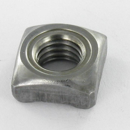 1 x Vierkantmutter Schweißen Kreuzschlitz M10 17x17x8 Rohstahl