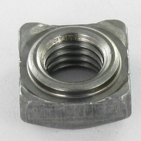 1 x Vierkantmutter Schweißen Kreuzschlitz M10 17x17x8 Rohstahl