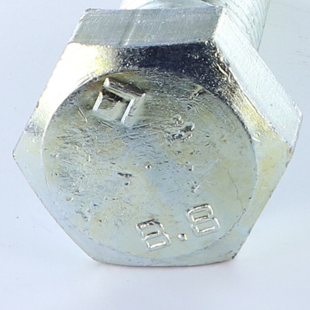 1 x Schrauben mit teilgewinde Sechskantkopf M22X100 Klasse 8.8 Verzinkt