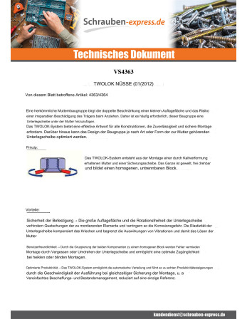 1 x Muttern Twolok cs(mit geriffelter...