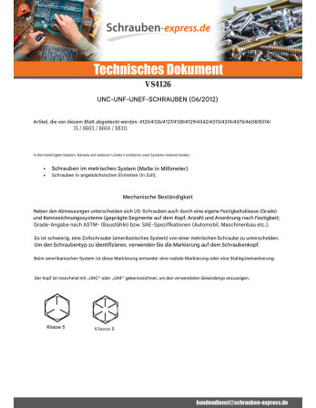 1 x Metallschrauben Sechskantkopf 3/8 X 3/4 UNC...