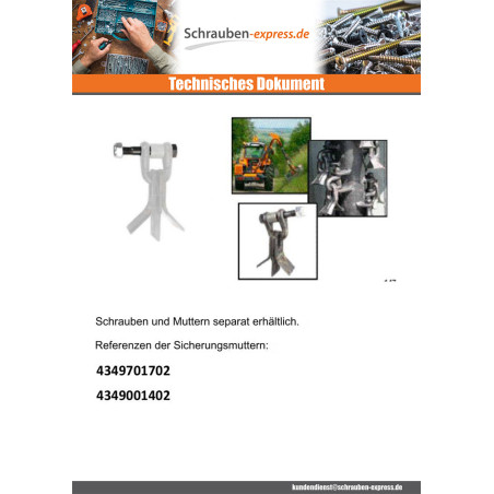 1 x Schraube ROTOR RUDDLER 9/19 x 3"1/2 Klasse 10.9 Rohstahl