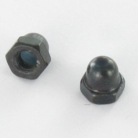 1 x Hutmutter M10 Stahl schwarz verzinkt