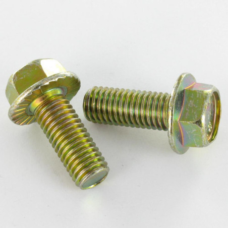 1 x Metallschrauben Sechskantkopf M6X8 Kreuzschlitz mit gezahntem Flansch Klasse 8.8 Dichromat