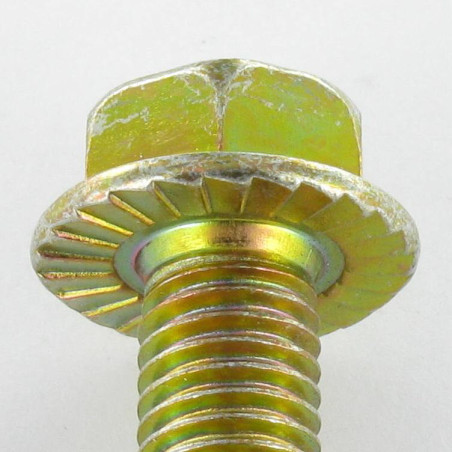 1 x Metallschrauben Sechskantkopf M6X8 Kreuzschlitz mit gezahntem Flansch Klasse 8.8 Dichromat