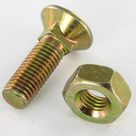 1 x Pflugschraube Vierkant Senkkopf M10x50 Klasse 8.8 Dichromat