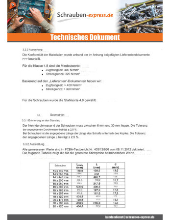 1 x Kopfschraube (mit Mutter) Spanplatte...