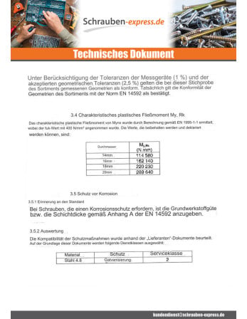 1 x Kopfschraube (mit Mutter) Spanplatte...