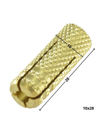 1 x Dübel Messing 10x28 M8