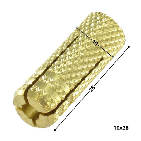 1 x Dübel Messing 10x28 M8