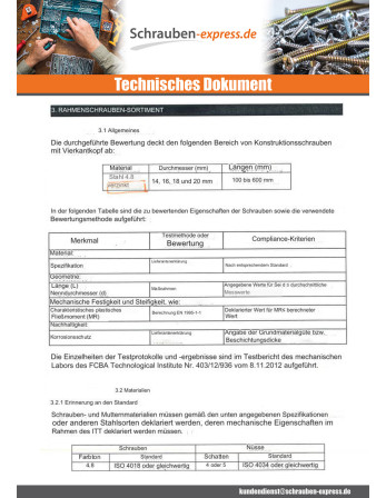 1 x Kopfschraube (mit Mutter) Spanplatte...