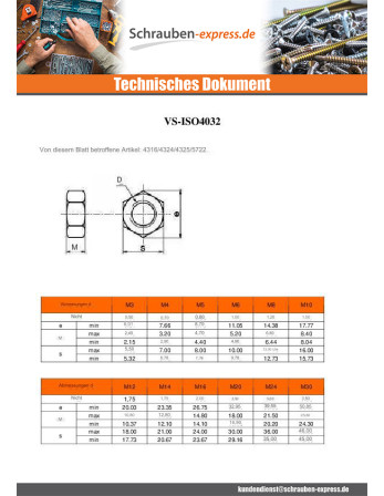 1 x Sechskantmutter M2 Rohstahl