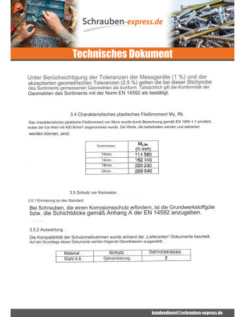 1 x Kopfschraube (mit Mutter) Spanplatte...
