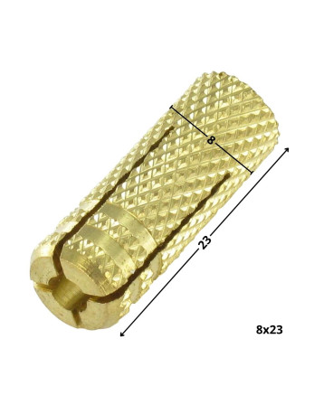 1 x Dübel Messing 8x23 M6