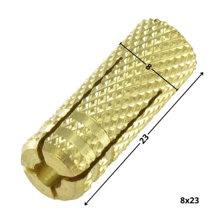 1 x Dübel Messing 8x23 M6