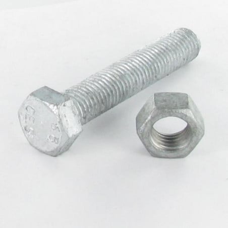 1 x Kopfschraube (mit Mutter) Sechskantkopf M16x110 Mit Gewinde 110 Klasse 6.8 Hohe Korrosionsbeständigkeit Stahl