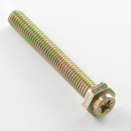 1 x Kassettenschraube Sechskantkopf Pozi M6x45 Pozi 2 Klasse 6.8 Dichromat