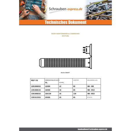 1 x SIEB D INJEKTION M6 Oder M8 12x80