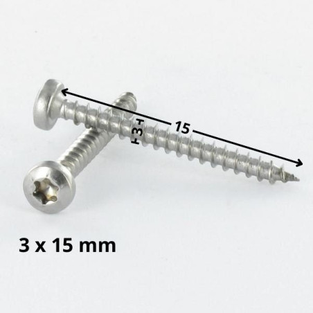 1 x Spanplattenschrauben Rundkopf 3x15 T10 Verzinkt Mikroschrauben