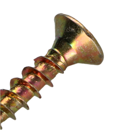 1 x Spanplattenschrauben Senkkopfschraube Pozi N°2 3,5X12 Gesamtgewinde Dichromat