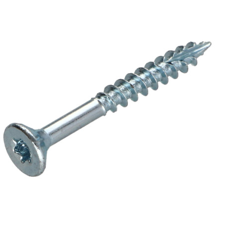 1 x Spanplattenschraube TEKOR Senkkopf Gezahnt 5X45 Mit Gewinde 27 T25 Verzinkt cut Bohrspitze mit Typ 17 Spitze
