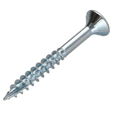 1 x Spanplattenschraube TEKOR Senkkopf Gezahnt 5X45 Mit Gewinde 27 T25 Verzinkt cut Bohrspitze mit Typ 17 Spitze