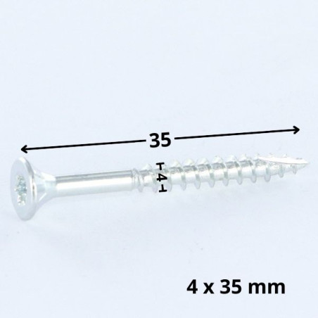 1 x Spanplattenschraube TEKOR Senkkopfschraube Gezahnt 4X35 T20 Verzinkt cut Bohrspitze mit Typ 17 Spitze