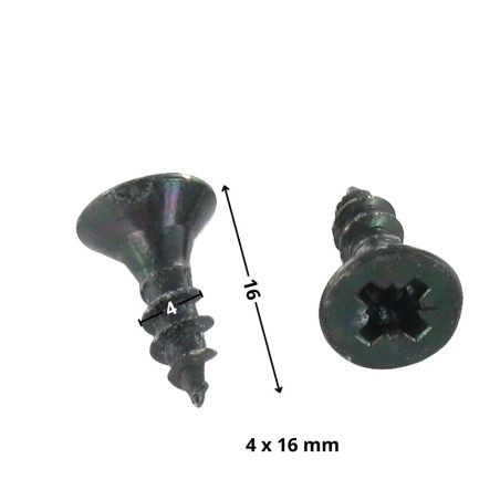 1 x Spanplattenschrauben Senkkopfschraube Pozi N°2 4X16 Gesamtgewinde Stahl schwarz verzinkt