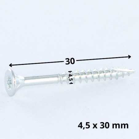 1 x Spanplattenschraube TEKOR Senkkopfschraube Gezahnt 4,5X30 T25 Verzinkt cut Bohrspitze mit Typ 17 Spitze