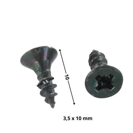 1 x Spanplattenschrauben Senkkopfschraube Pozi N°2 3,5X10 Gesamtgewinde Stahl schwarz verzinkt