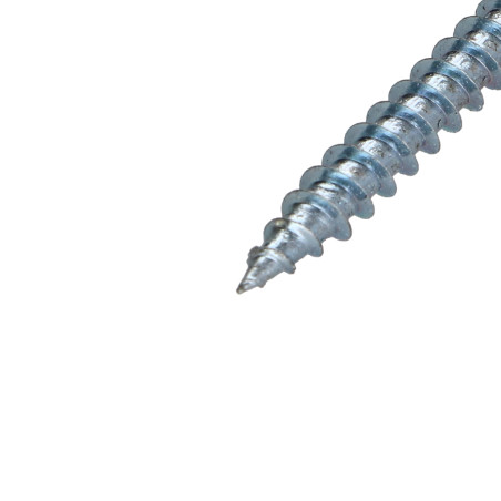 1 x Spanplattenschrauben Senkkopfschraube Pozi N°2 4X30 Gesamtgewinde Verzinkt Weißer Lack RAL9016 signalweiß