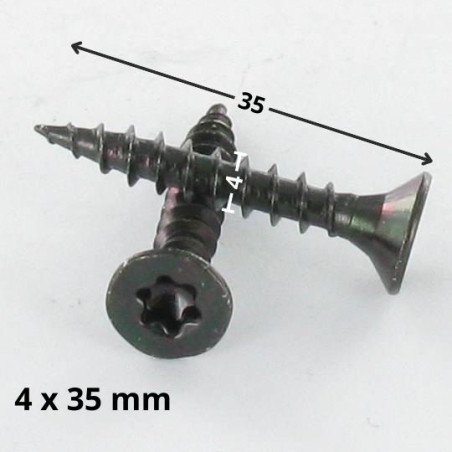 1 x Spanplattenschrauben Senkkopfschraube T20 4X35 Stahl schwarz verzinkt