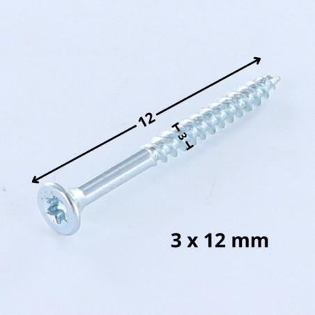 1 x Spanplattenschrauben Senkkopfschraube T10 3x12 Verzinkt Mikroschrauben