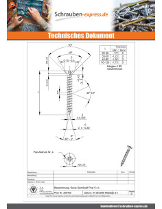 Spanplattenschrauben Senkkopfschraube Pozi N°2 5X60... 2