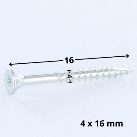1 x Spanplattenschraube TEKOR Senkkopfschraube Gezahnt 4X16 T20 Verzinkt cut Bohrspitze mit Typ 17 Spitze