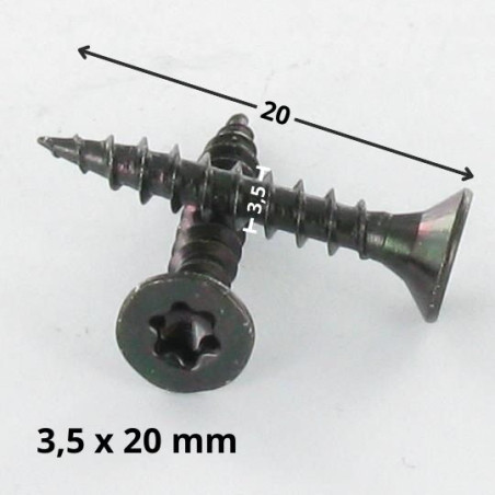 1 x Spanplattenschrauben Senkkopfschraube T15 3,5X20 Stahl schwarz verzinkt
