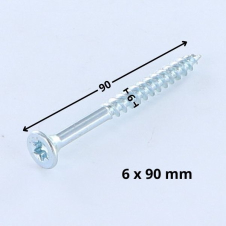 1 x Spanplattenschrauben Senkkopfschraube T25 6X90 Mit Gewinde 54 Verzinkt