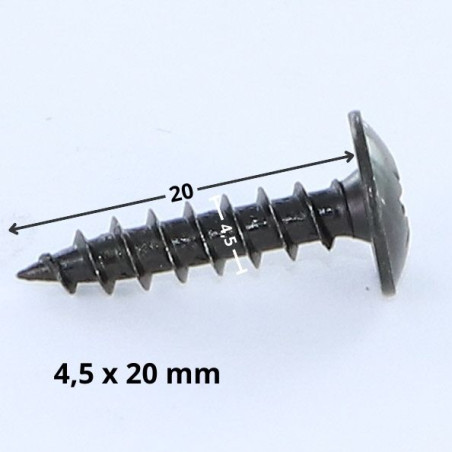 1 x Spanplattenschrauben Flachrundkopfschraube Pozi N°2 4,5X20 Stahl schwarz verzinkt
